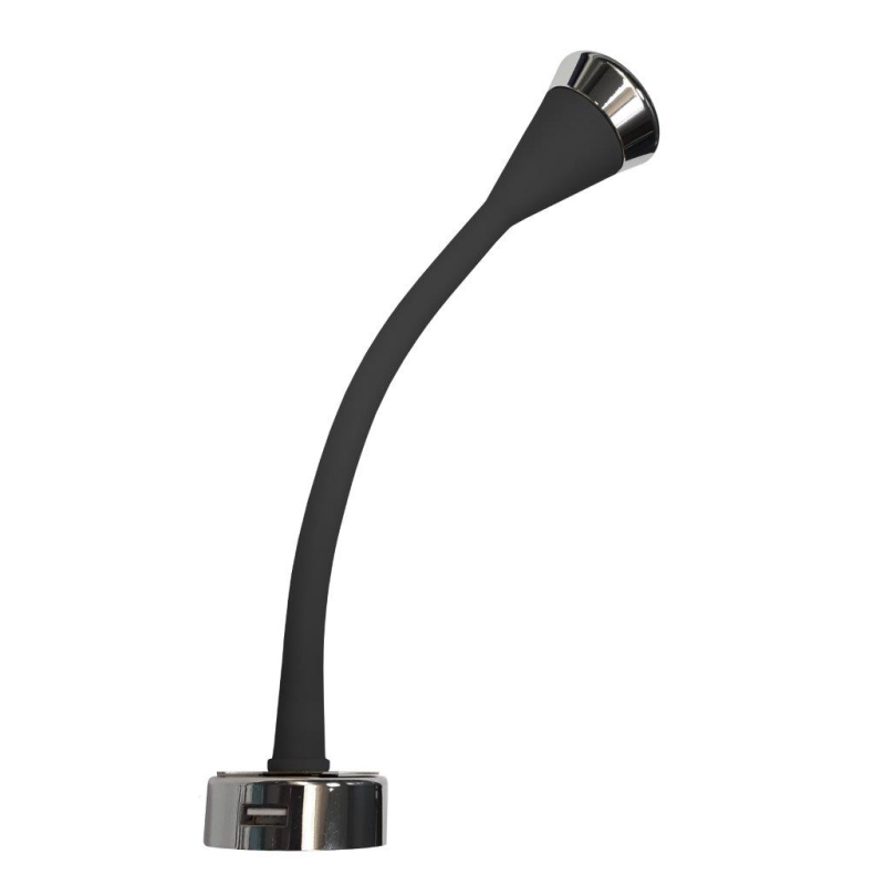 Dimatec Campervan Black Flexible Reading Light with USB Leisure