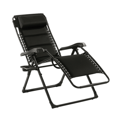 Travellife Barletta Camping Chair Relaxer Lounger Black