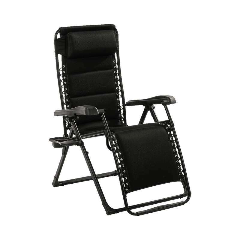 Travellife Barletta Camping Chair Relaxer Lounger Black