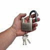 60mm Heavy Duty Hardened Steel Body Padlock 66479 with 4 keys and High sided protective shoulders for extra security