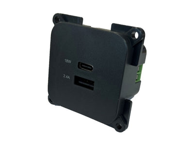 C-Line CBE Double USB Socket USB C and USB A For Motorhomes Caravans and Campervans