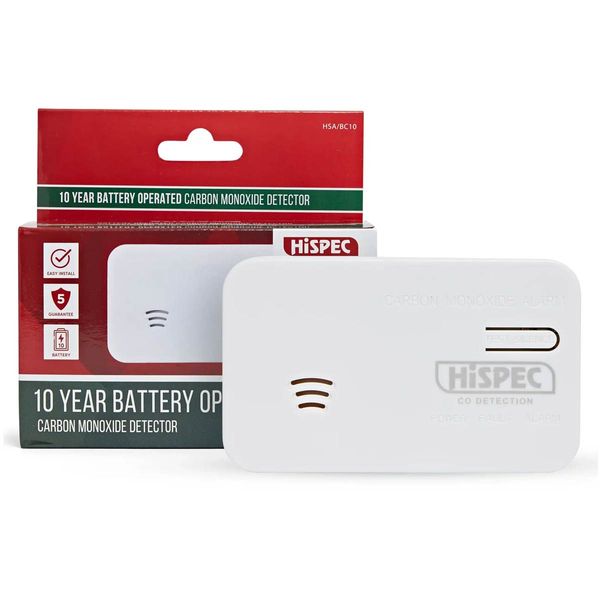 HiSpec Carbon Monoxide Alarm 10 Year Lifetime Lithium Battery