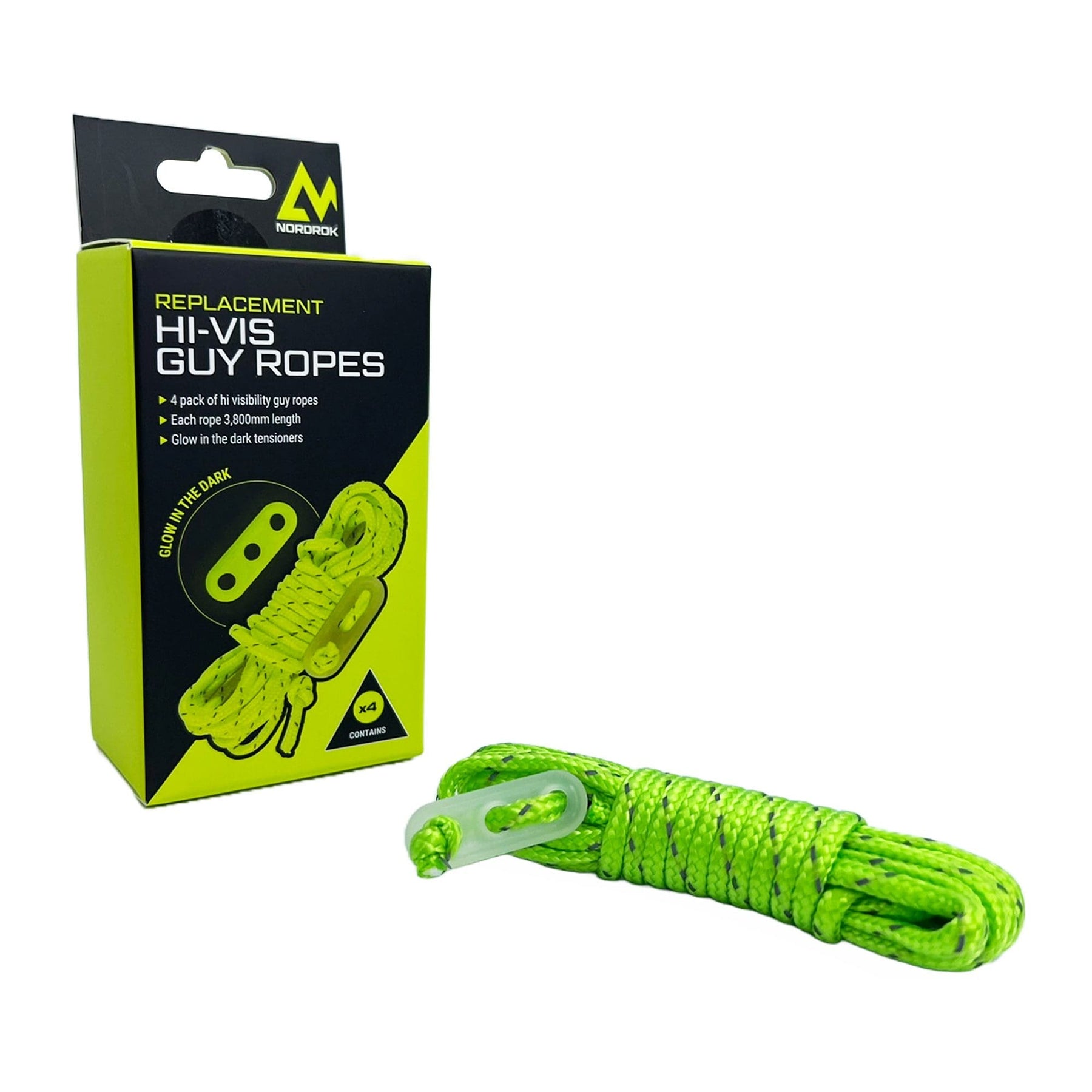 Nordrok Hi-Vis Guy Ropes 4pk – Leisure Warehouse