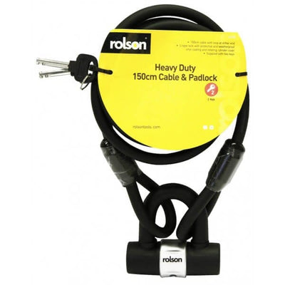 Rolson 12 x 1500mm Heavy Duty Cable & Lock 66758
