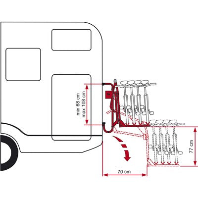 Drop down bike rack fiamma