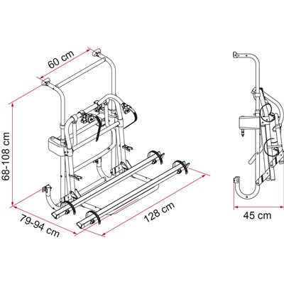 Fiamma Lift 77 Winch Lowerable Motorhome Caravan Bike Rack