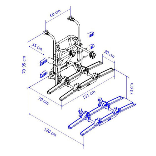 Thule bike rack dimensions sale